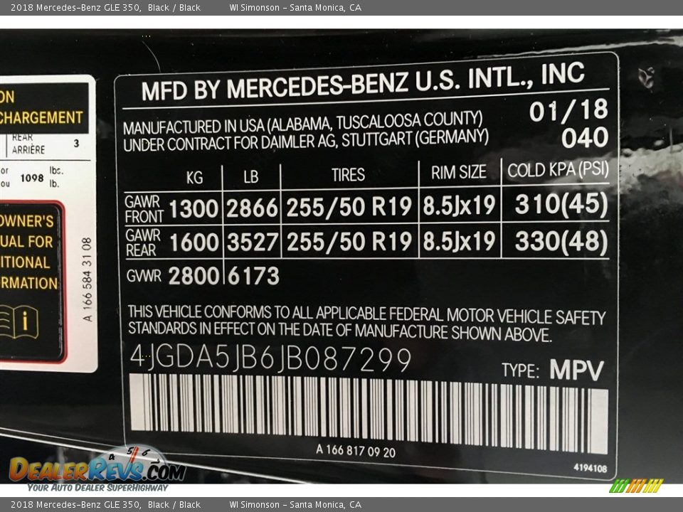 2018 Mercedes-Benz GLE 350 Black / Black Photo #11