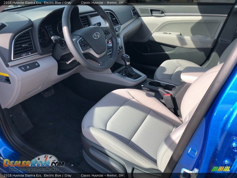 2018 Hyundai Elantra Eco Electric Blue / Gray Photo #4