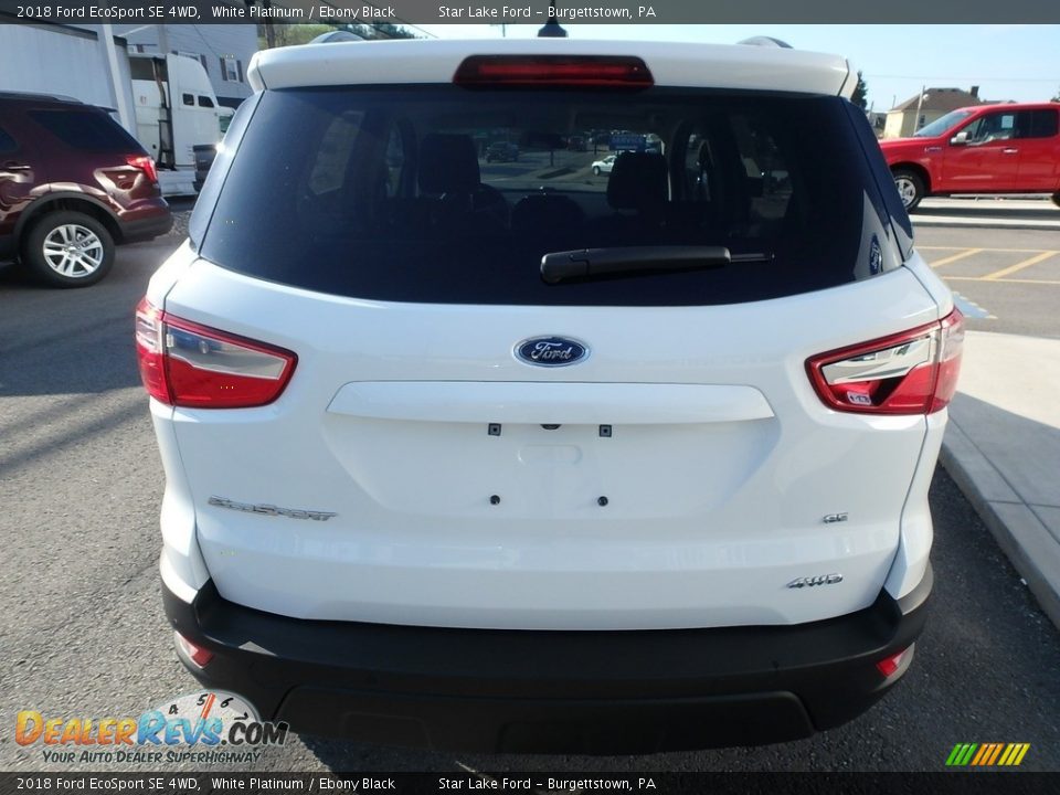 2018 Ford EcoSport SE 4WD White Platinum / Ebony Black Photo #6