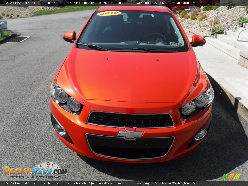 2012 Chevrolet Sonic LT Hatch Inferno Orange Metallic / Jet Black/Dark Titanium Photo #4
