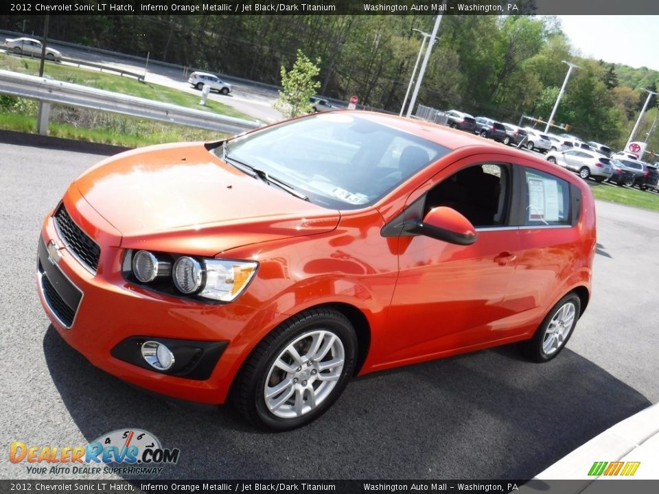 2012 Chevrolet Sonic LT Hatch Inferno Orange Metallic / Jet Black/Dark Titanium Photo #5