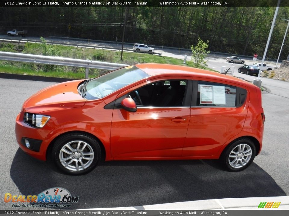2012 Chevrolet Sonic LT Hatch Inferno Orange Metallic / Jet Black/Dark Titanium Photo #6
