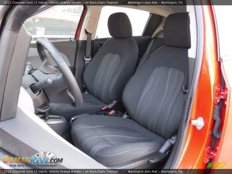 2012 Chevrolet Sonic LT Hatch Inferno Orange Metallic / Jet Black/Dark Titanium Photo #13