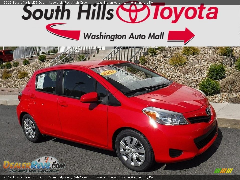2012 Toyota Yaris LE 5 Door Absolutely Red / Ash Gray Photo #1
