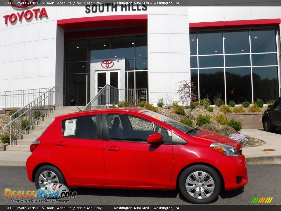 2012 Toyota Yaris LE 5 Door Absolutely Red / Ash Gray Photo #2