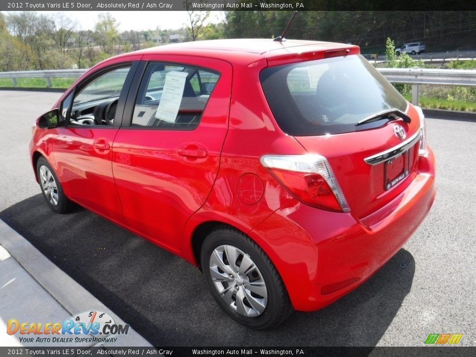 2012 Toyota Yaris LE 5 Door Absolutely Red / Ash Gray Photo #7