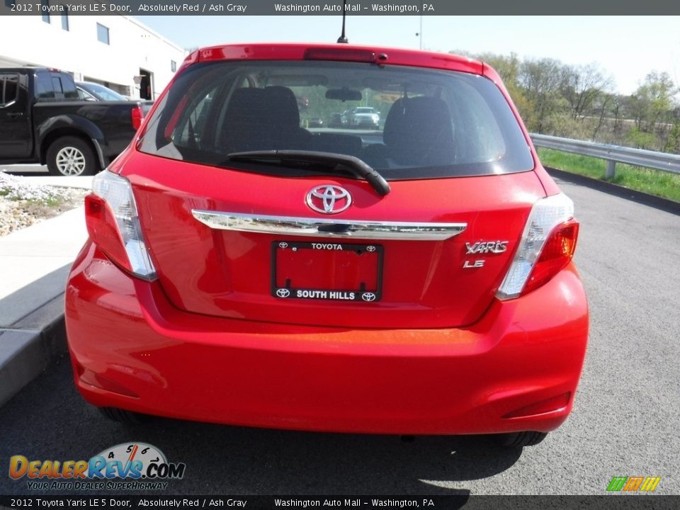 2012 Toyota Yaris LE 5 Door Absolutely Red / Ash Gray Photo #8