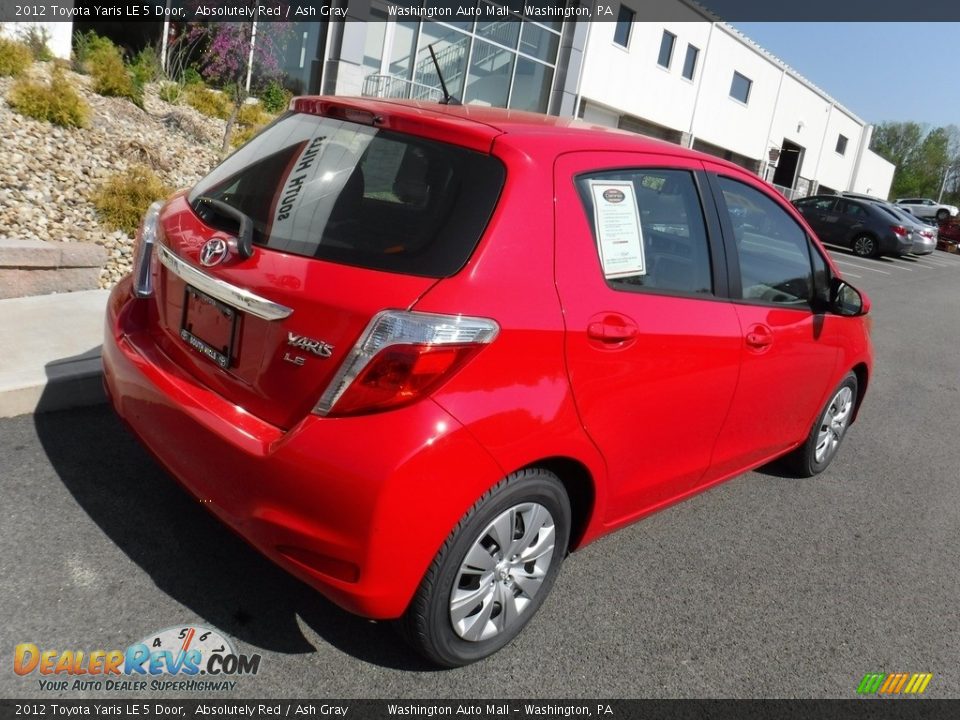 2012 Toyota Yaris LE 5 Door Absolutely Red / Ash Gray Photo #9