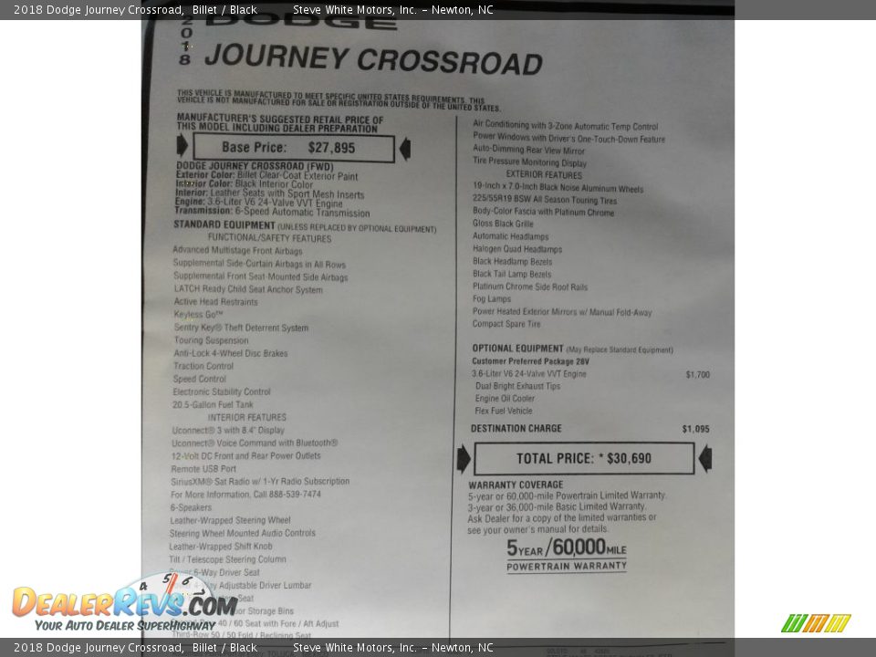2018 Dodge Journey Crossroad Billet / Black Photo #32