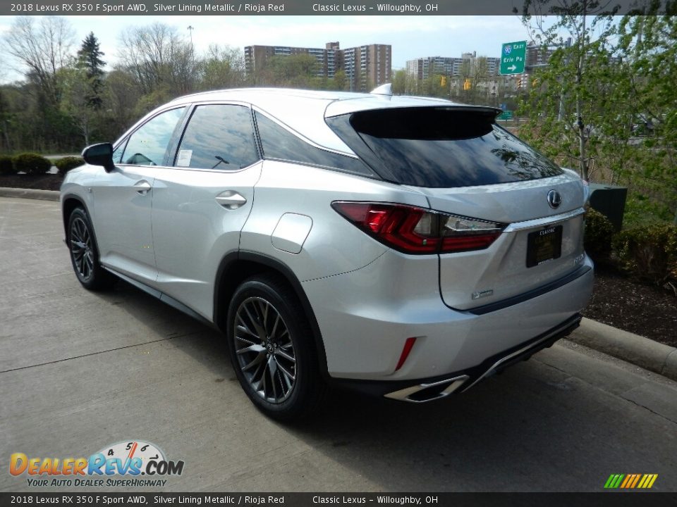 2018 Lexus RX 350 F Sport AWD Silver Lining Metallic / Rioja Red Photo #5