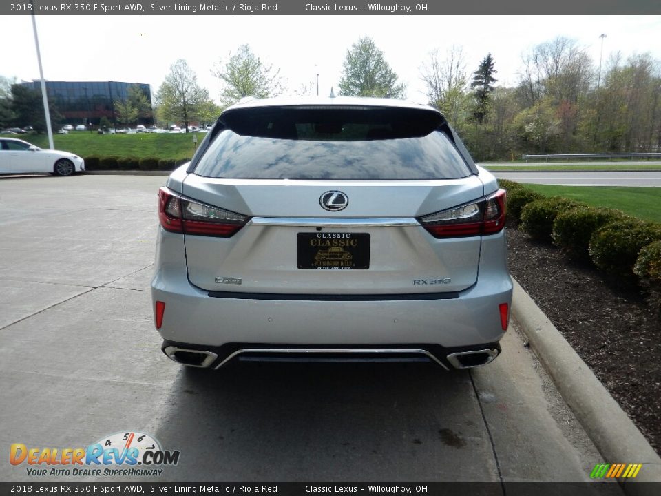 2018 Lexus RX 350 F Sport AWD Silver Lining Metallic / Rioja Red Photo #6