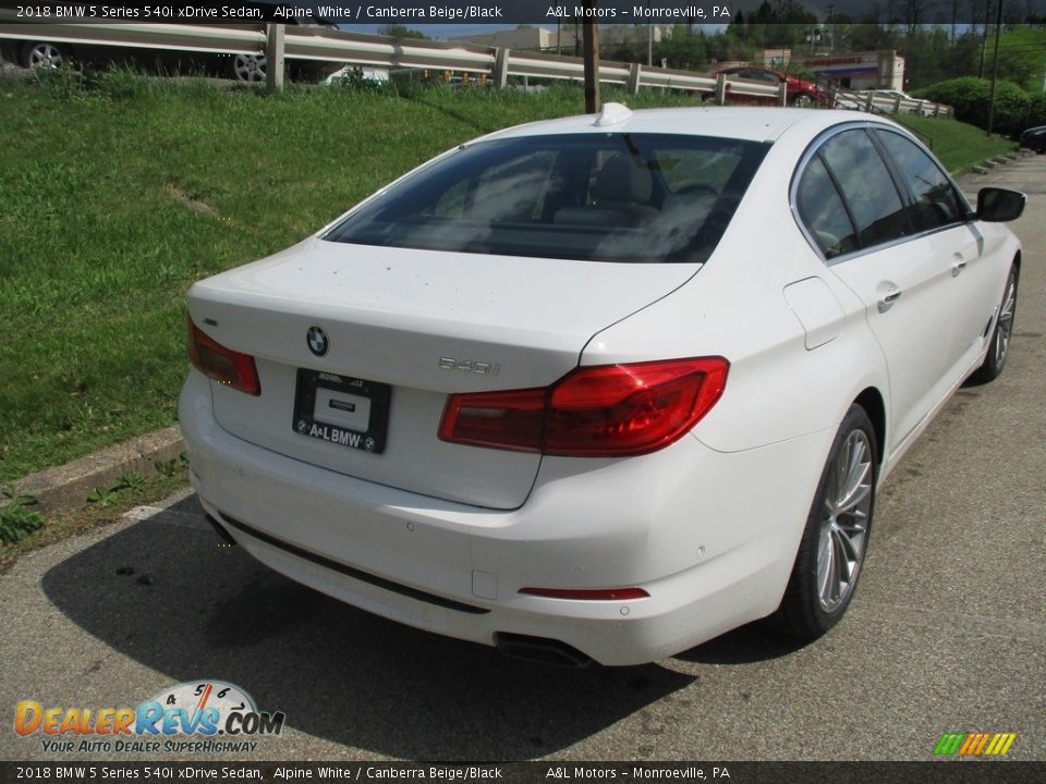 2018 BMW 5 Series 540i xDrive Sedan Alpine White / Canberra Beige/Black Photo #3