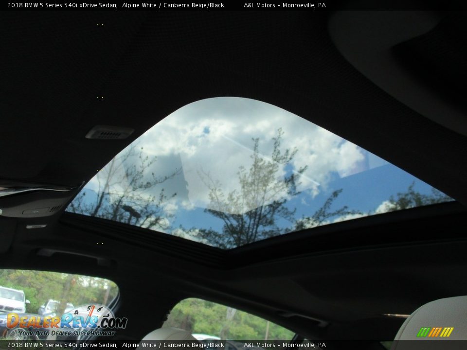 2018 BMW 5 Series 540i xDrive Sedan Alpine White / Canberra Beige/Black Photo #14