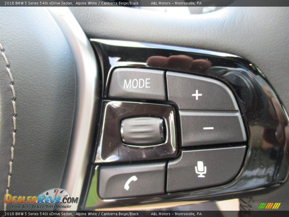 2018 BMW 5 Series 540i xDrive Sedan Alpine White / Canberra Beige/Black Photo #19