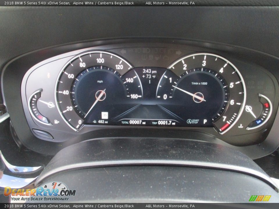 2018 BMW 5 Series 540i xDrive Sedan Alpine White / Canberra Beige/Black Photo #20