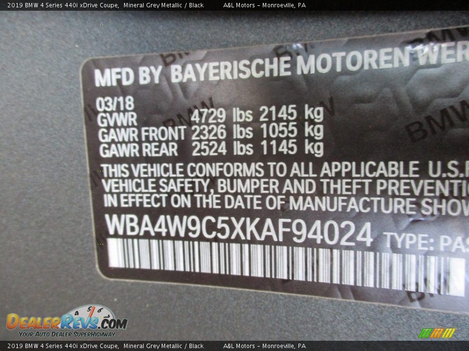 2019 BMW 4 Series 440i xDrive Coupe Mineral Grey Metallic / Black Photo #19
