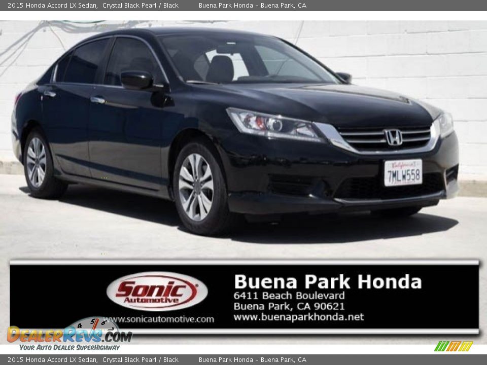 2015 Honda Accord LX Sedan Crystal Black Pearl / Black Photo #1