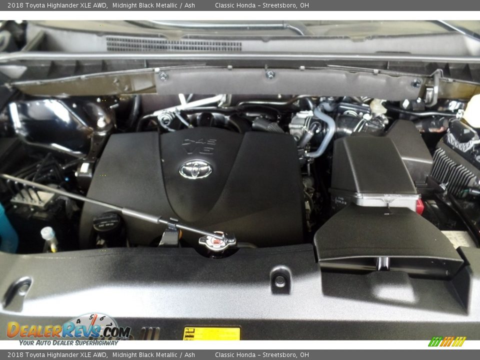 2018 Toyota Highlander XLE AWD Midnight Black Metallic / Ash Photo #14