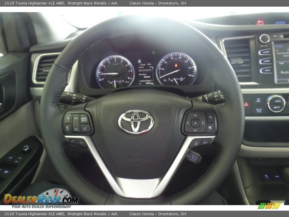 2018 Toyota Highlander XLE AWD Midnight Black Metallic / Ash Photo #33