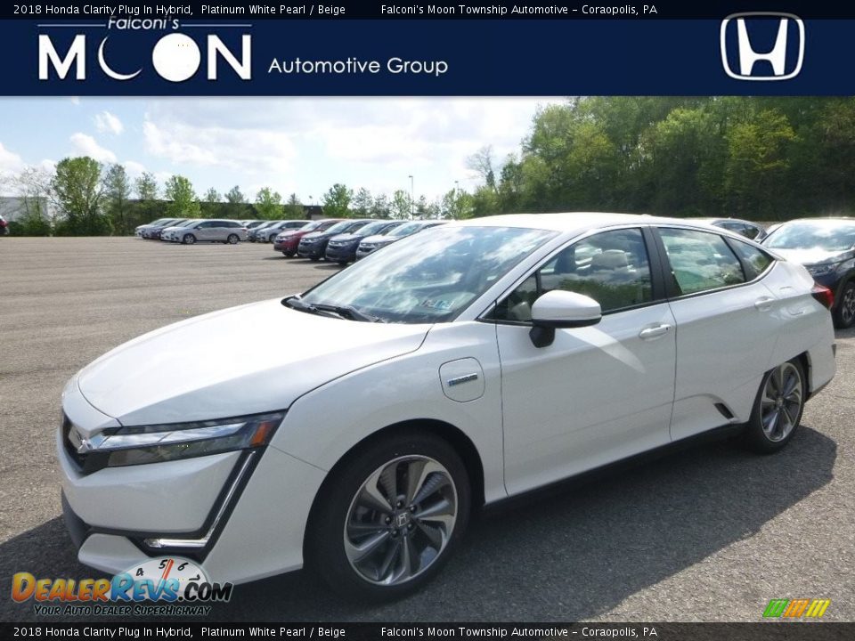2018 Honda Clarity Plug In Hybrid Platinum White Pearl / Beige Photo #1
