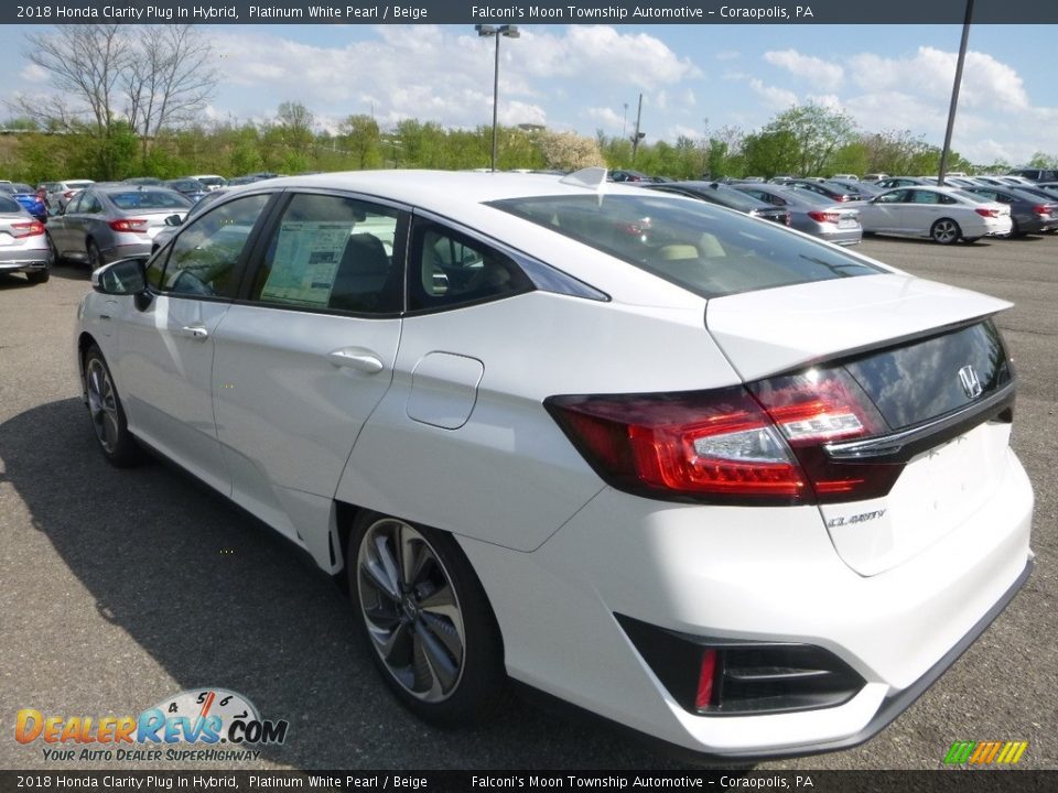 2018 Honda Clarity Plug In Hybrid Platinum White Pearl / Beige Photo #2