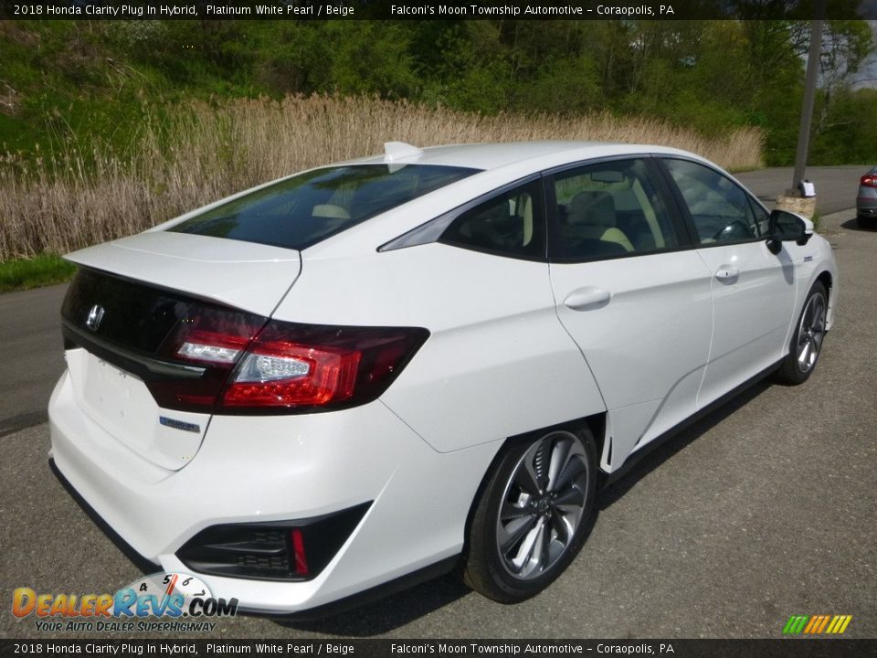 2018 Honda Clarity Plug In Hybrid Platinum White Pearl / Beige Photo #4