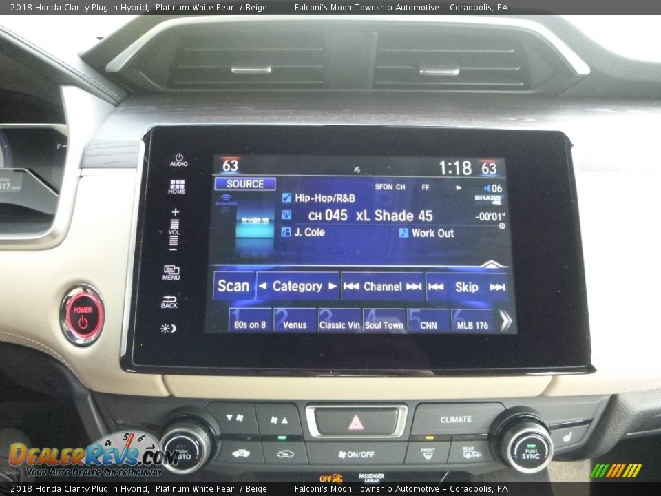 2018 Honda Clarity Plug In Hybrid Platinum White Pearl / Beige Photo #12