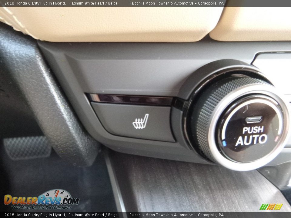 2018 Honda Clarity Plug In Hybrid Platinum White Pearl / Beige Photo #13