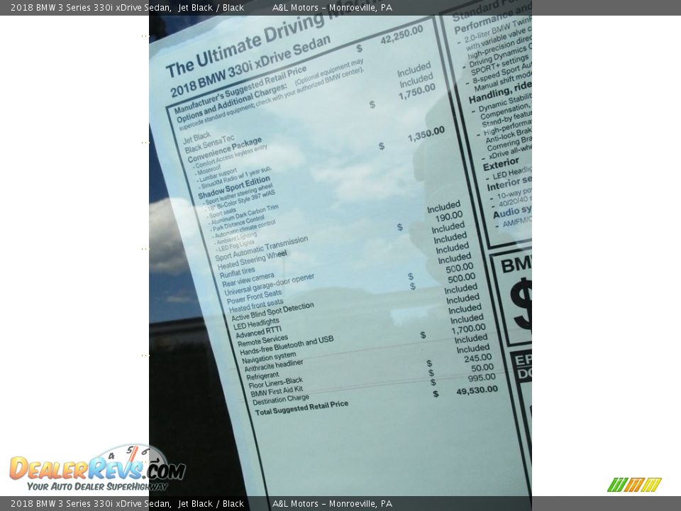 2018 BMW 3 Series 330i xDrive Sedan Jet Black / Black Photo #7