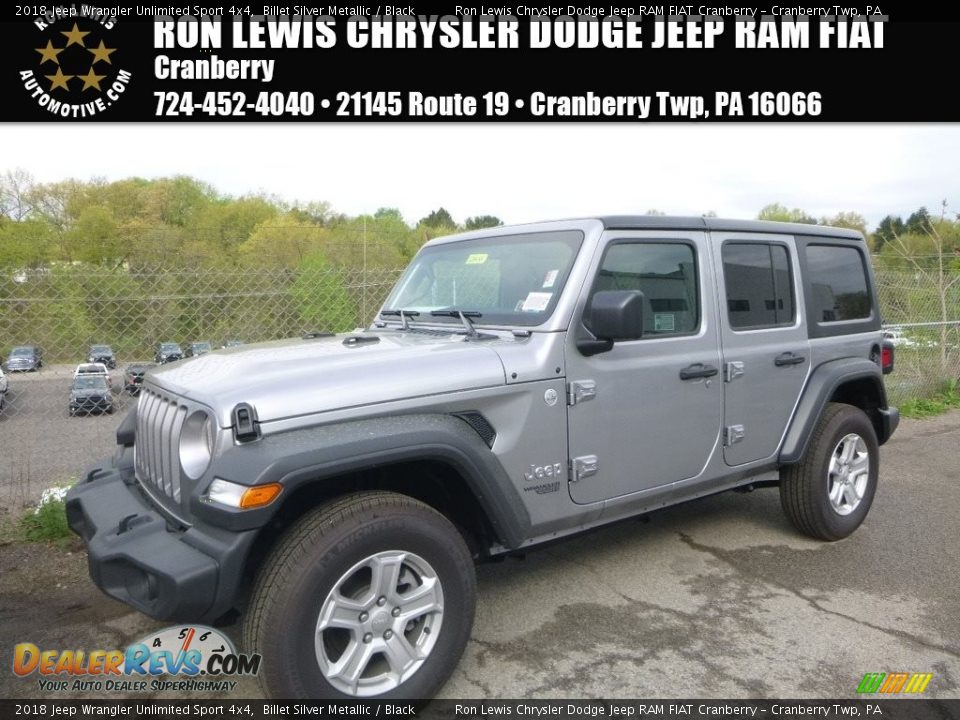 2018 Jeep Wrangler Unlimited Sport 4x4 Billet Silver Metallic / Black Photo #1
