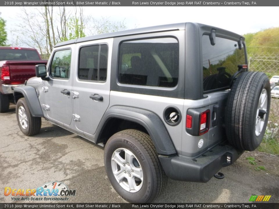 2018 Jeep Wrangler Unlimited Sport 4x4 Billet Silver Metallic / Black Photo #3