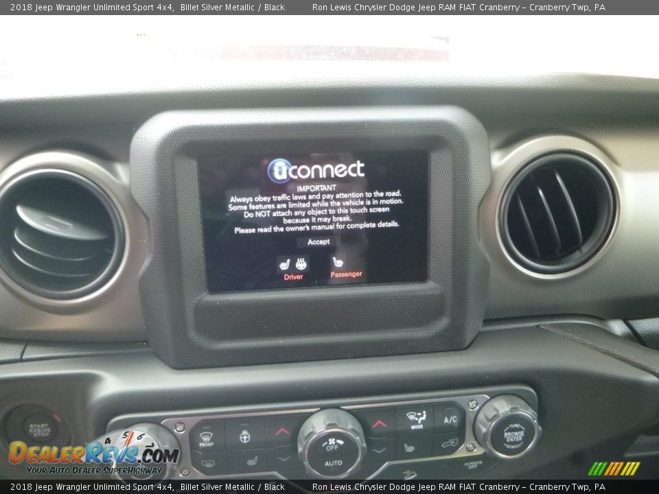 2018 Jeep Wrangler Unlimited Sport 4x4 Billet Silver Metallic / Black Photo #15