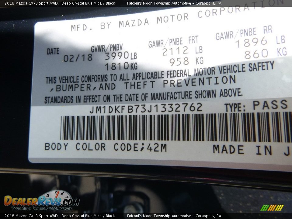 2018 Mazda CX-3 Sport AWD Deep Crystal Blue Mica / Black Photo #13