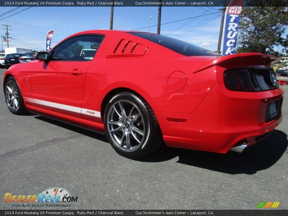 2014 Ford Mustang V6 Premium Coupe Ruby Red / Charcoal Black Photo #5