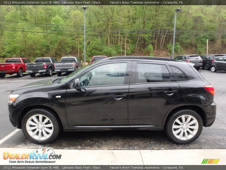2011 Mitsubishi Outlander Sport SE 4WD Labrador Black Pearl / Black Photo #6