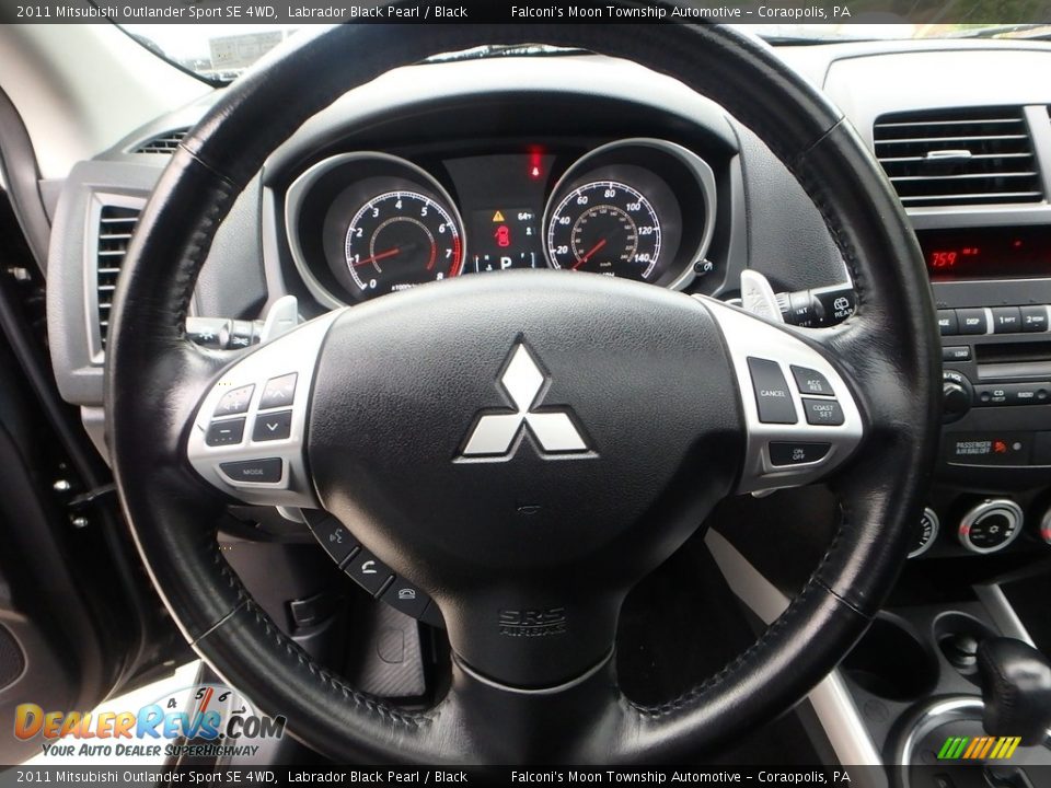 2011 Mitsubishi Outlander Sport SE 4WD Labrador Black Pearl / Black Photo #22