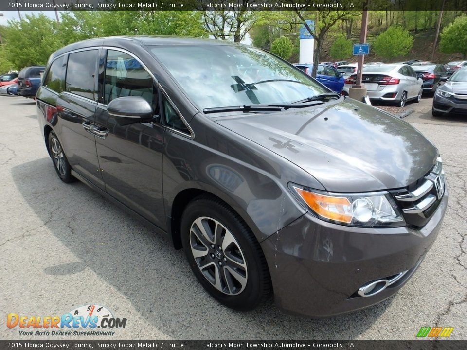 2015 Honda Odyssey Touring Smoky Topaz Metallic / Truffle Photo #8