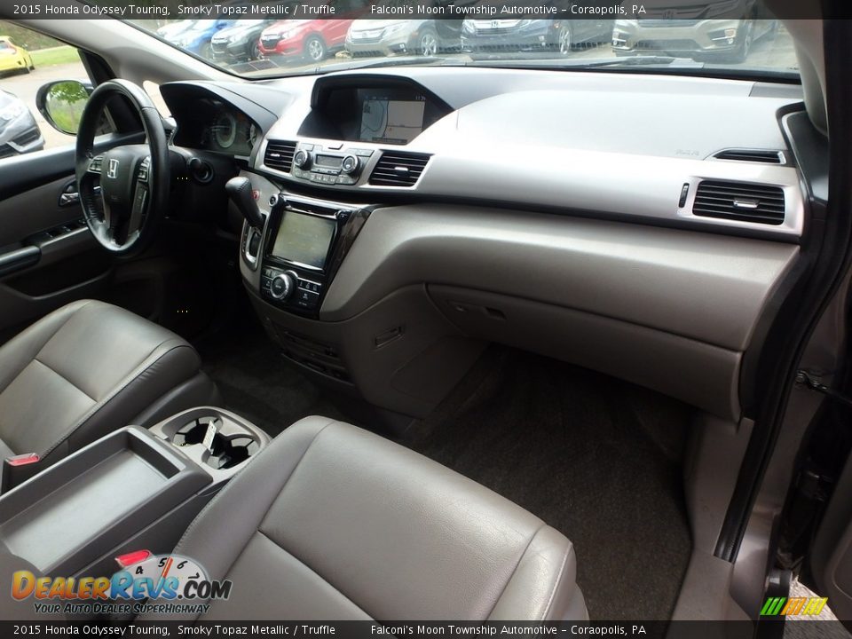 2015 Honda Odyssey Touring Smoky Topaz Metallic / Truffle Photo #12