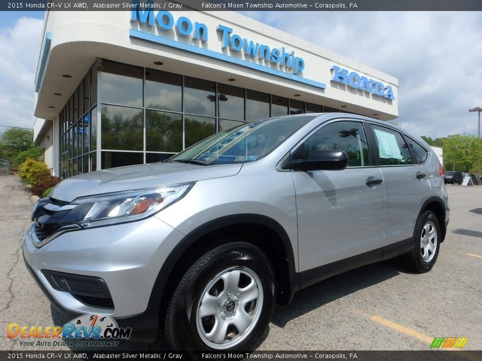 2015 Honda CR-V LX AWD Alabaster Silver Metallic / Gray Photo #1