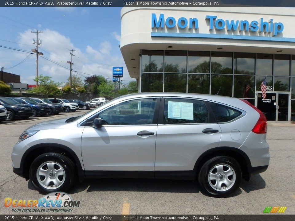 2015 Honda CR-V LX AWD Alabaster Silver Metallic / Gray Photo #2