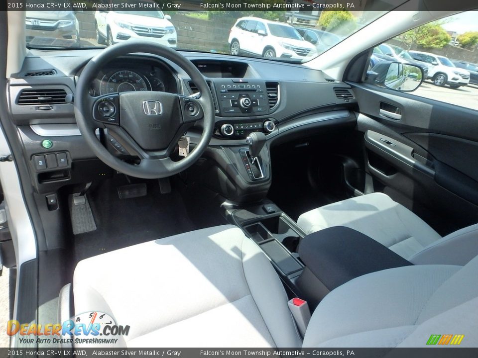 2015 Honda CR-V LX AWD Alabaster Silver Metallic / Gray Photo #18