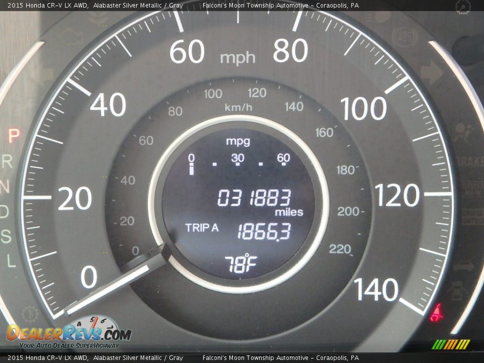 2015 Honda CR-V LX AWD Alabaster Silver Metallic / Gray Photo #24