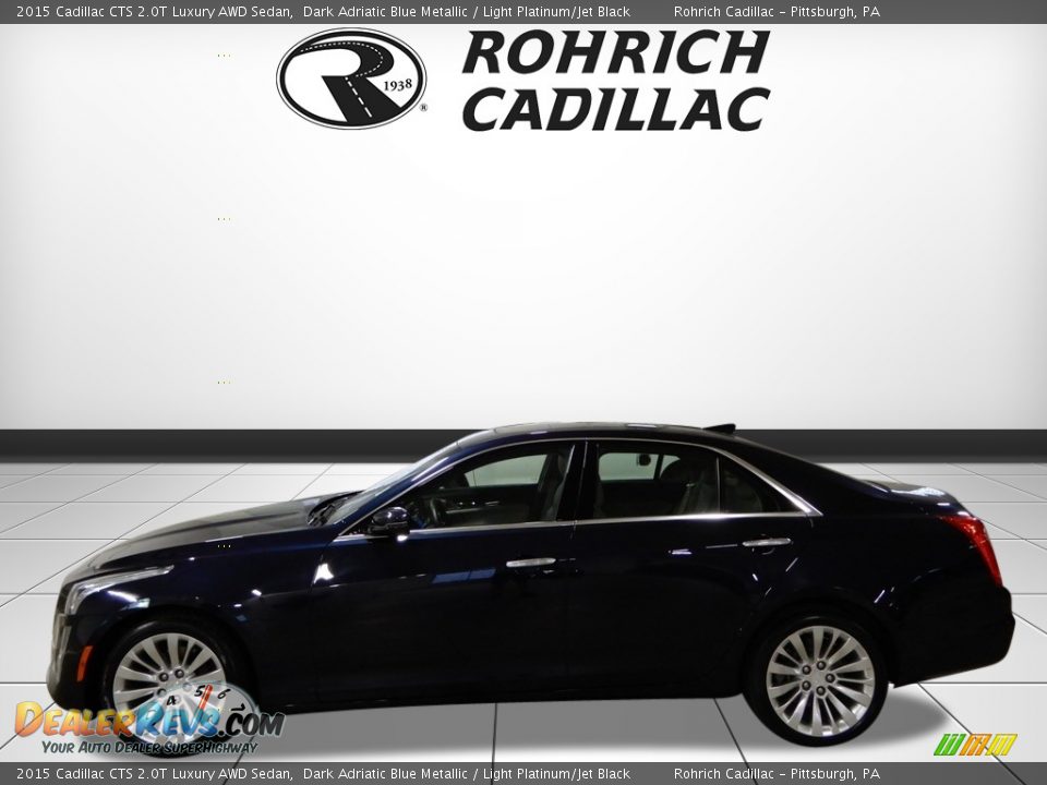 2015 Cadillac CTS 2.0T Luxury AWD Sedan Dark Adriatic Blue Metallic / Light Platinum/Jet Black Photo #2