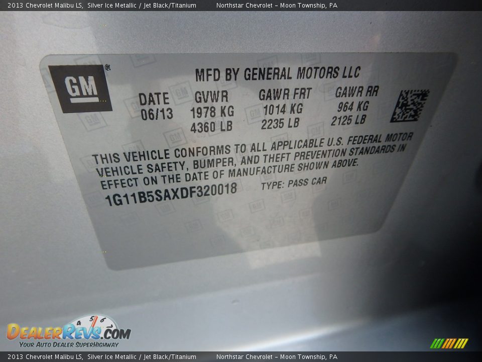 2013 Chevrolet Malibu LS Silver Ice Metallic / Jet Black/Titanium Photo #29