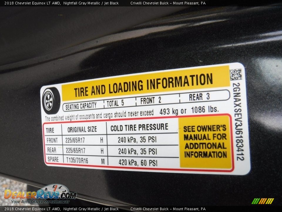 2018 Chevrolet Equinox LT AWD Nightfall Gray Metallic / Jet Black Photo #32