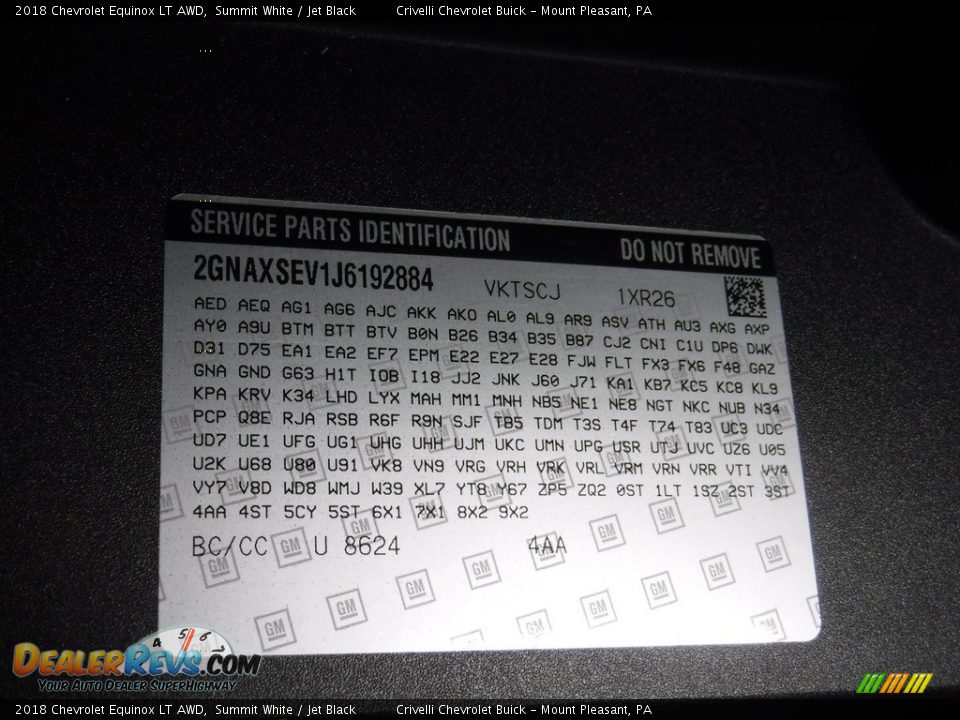 2018 Chevrolet Equinox LT AWD Summit White / Jet Black Photo #33