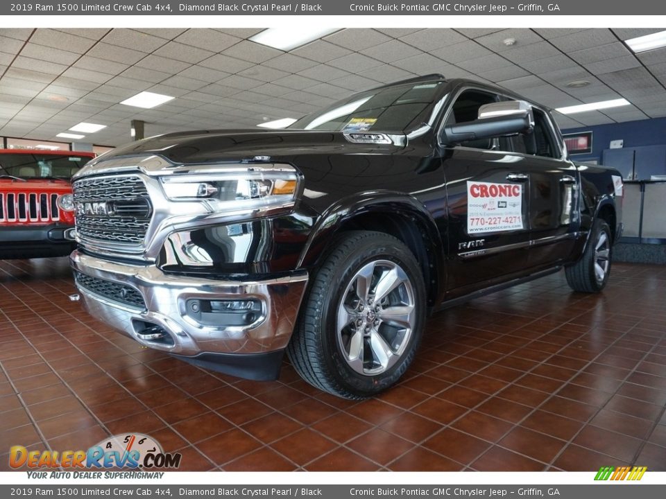 2019 Ram 1500 Limited Crew Cab 4x4 Diamond Black Crystal Pearl / Black Photo #3