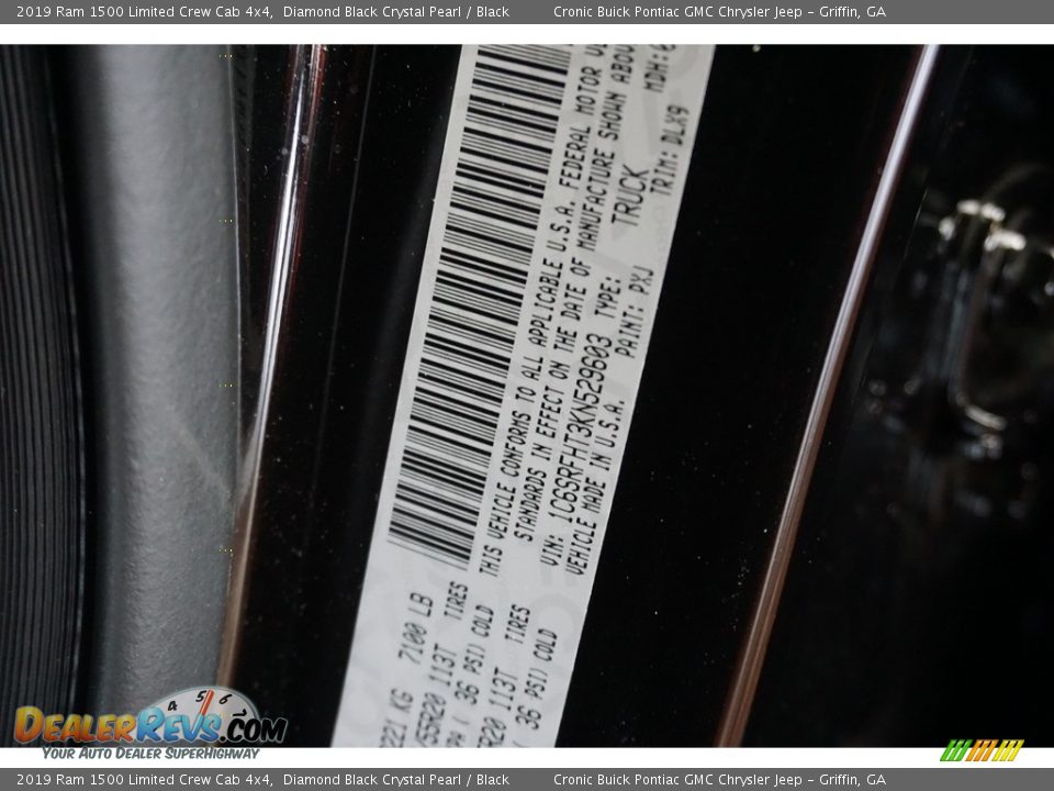 2019 Ram 1500 Limited Crew Cab 4x4 Diamond Black Crystal Pearl / Black Photo #13