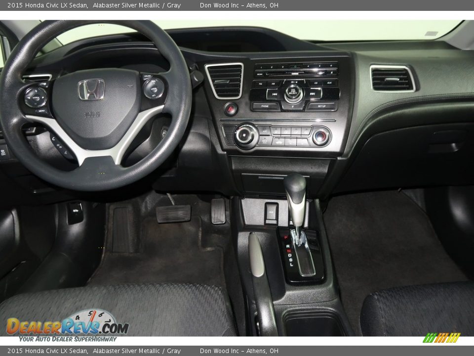 2015 Honda Civic LX Sedan Alabaster Silver Metallic / Gray Photo #13
