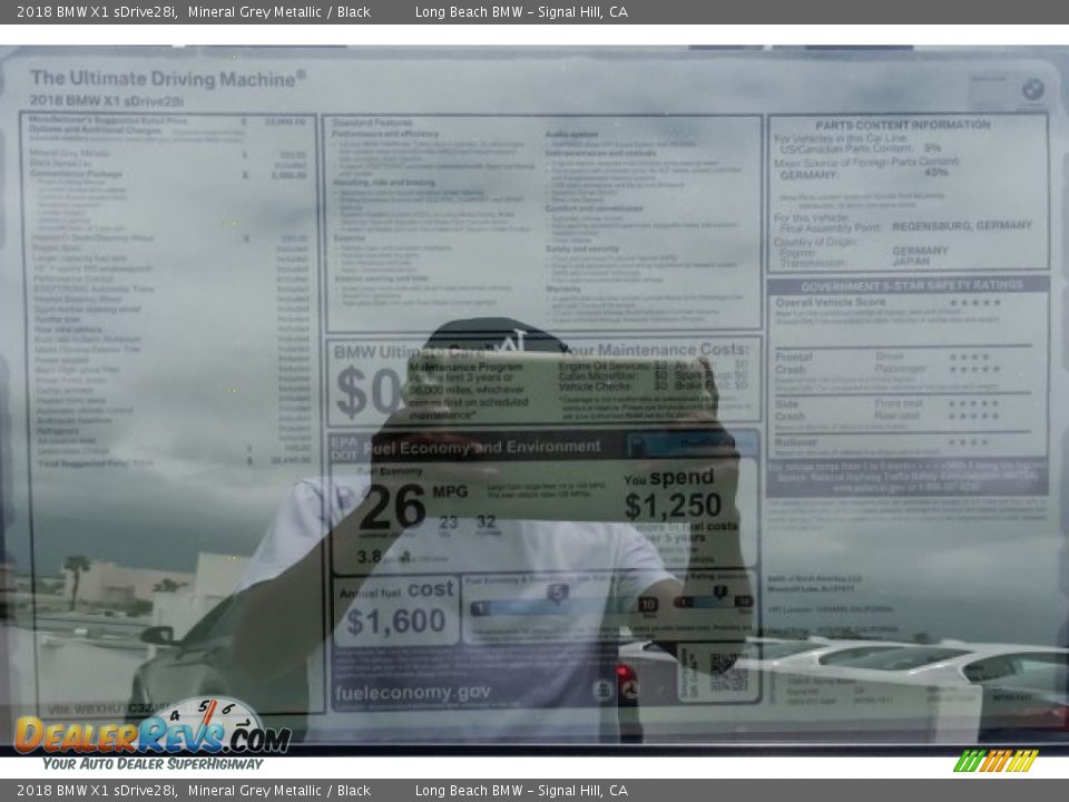 2018 BMW X1 sDrive28i Mineral Grey Metallic / Black Photo #10